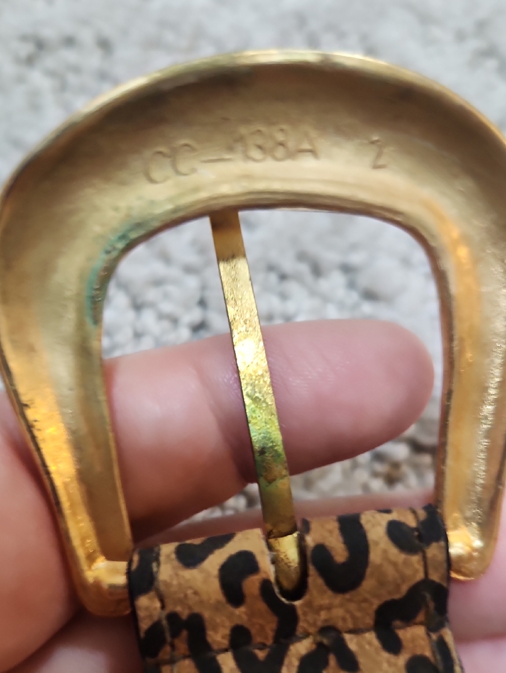 Vintage Leopard Print Women's Belt with Gold Buckle & Golden Lions Size M/L - Picture 11 of 11